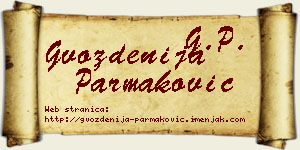Gvozdenija Parmaković vizit kartica